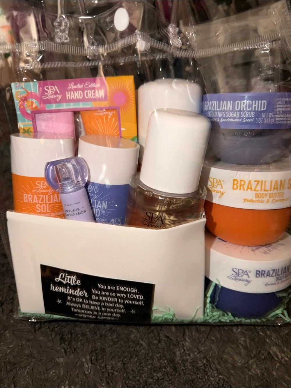 Brazilian Sol Unisex 12 pc Bath & Skin Gift Set - Orange & Purple